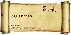 Puj Anzelm névjegykártya
